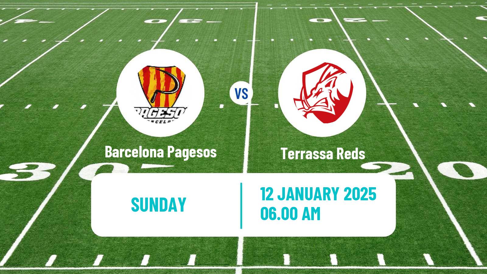 American football Spanish LNFA Serie A Barcelona Pagesos - Terrassa Reds