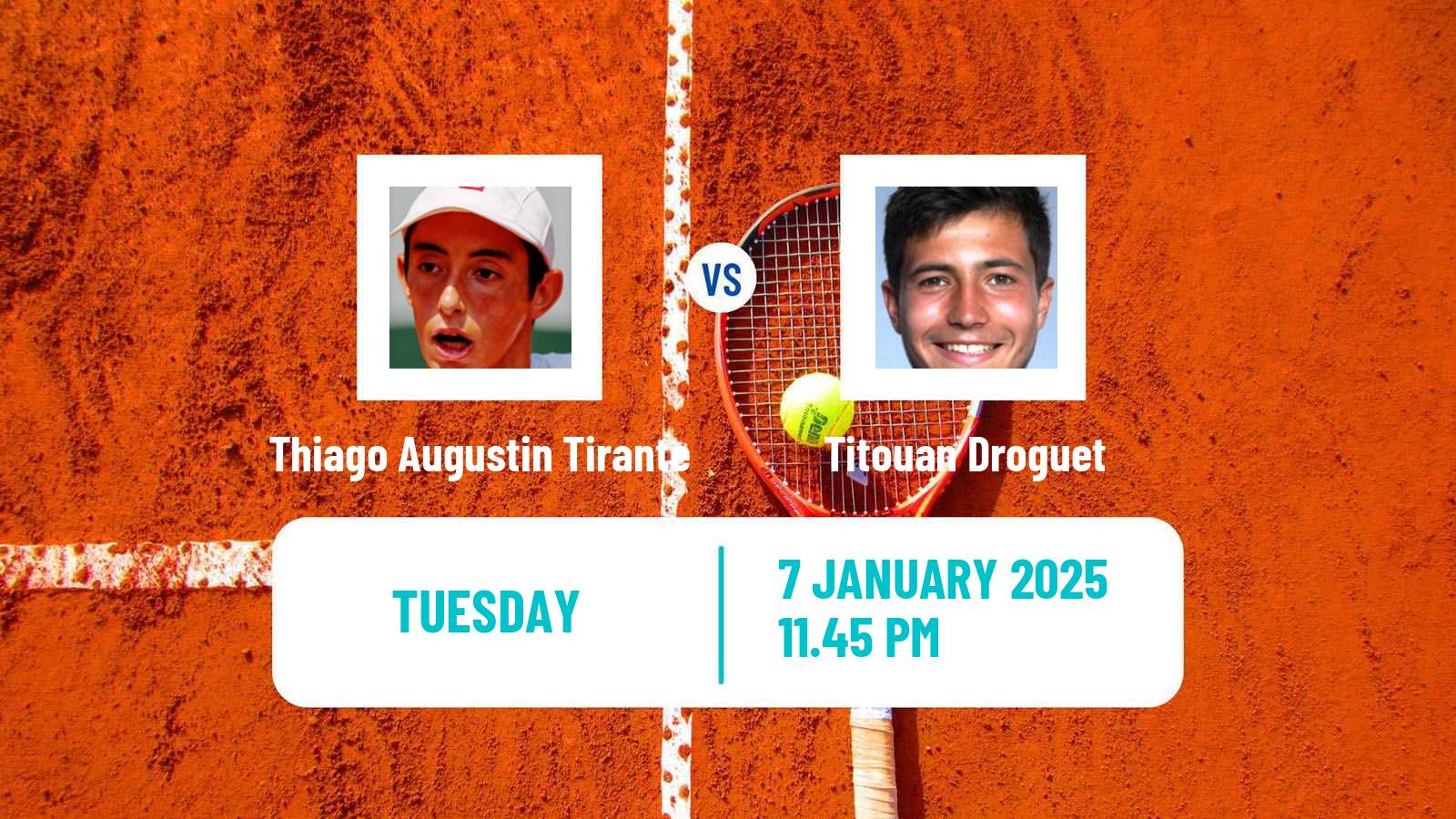 Tennis ATP Australian Open Thiago Augustin Tirante - Titouan Droguet