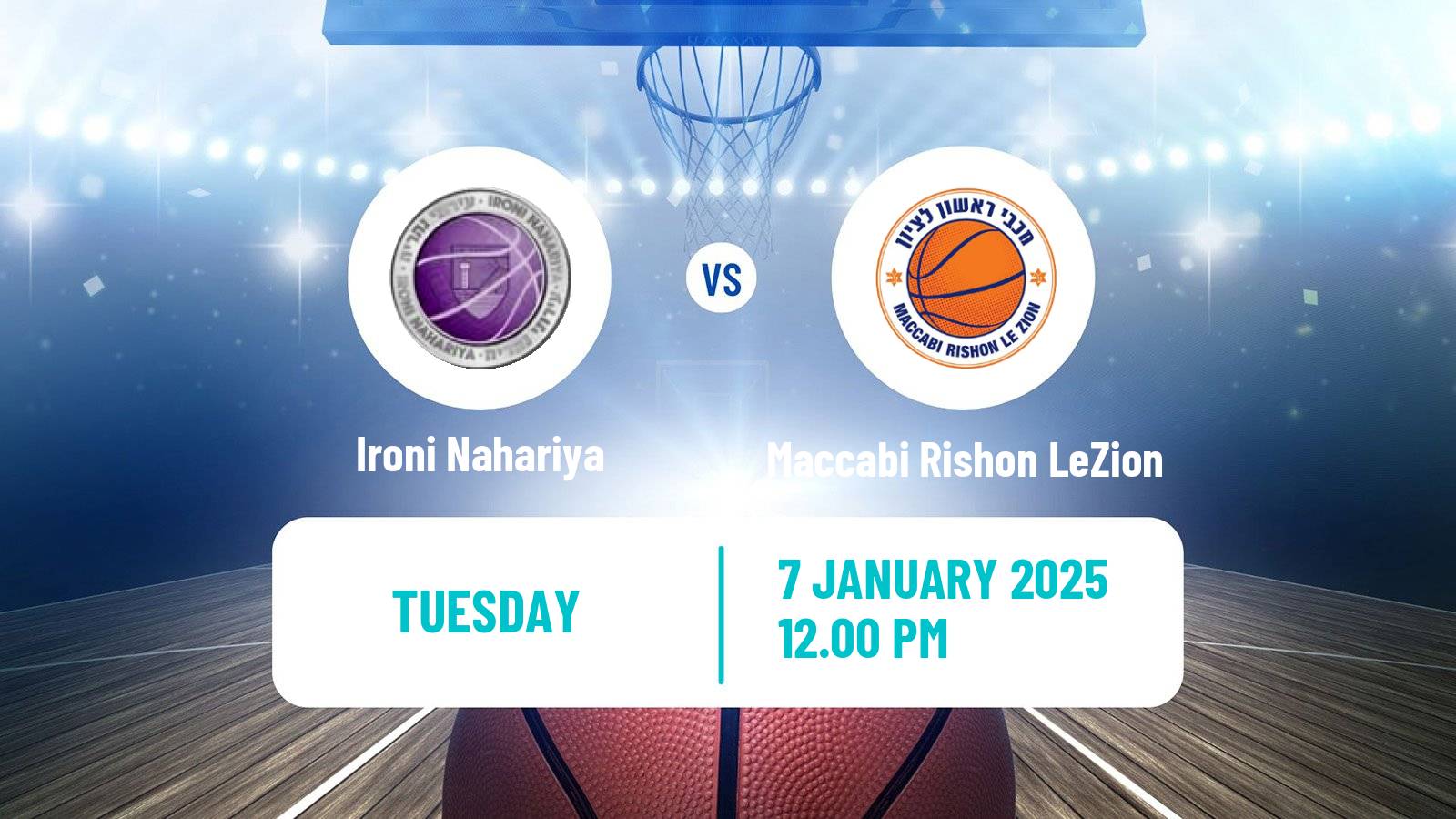 Basketball Israeli Liga Leumit Basketball Ironi Nahariya - Maccabi Rishon LeZion