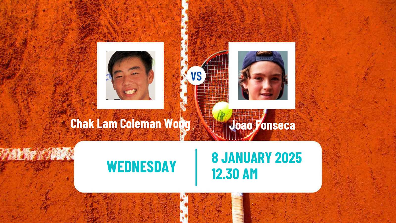 Tennis ATP Australian Open Chak Lam Coleman Wong - Joao Fonseca