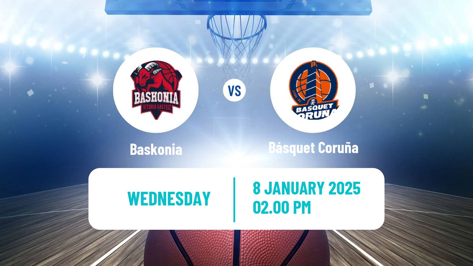 Basketball Spanish ACB League Baskonia - Básquet Coruña