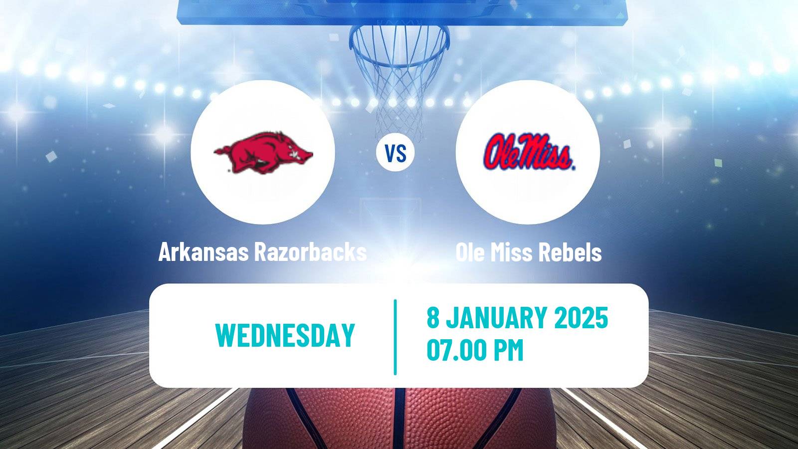 Basketball NCAA College Basketball Arkansas Razorbacks - Ole Miss Rebels