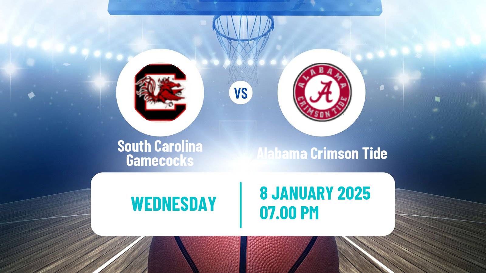 Basketball NCAA College Basketball South Carolina Gamecocks - Alabama Crimson Tide