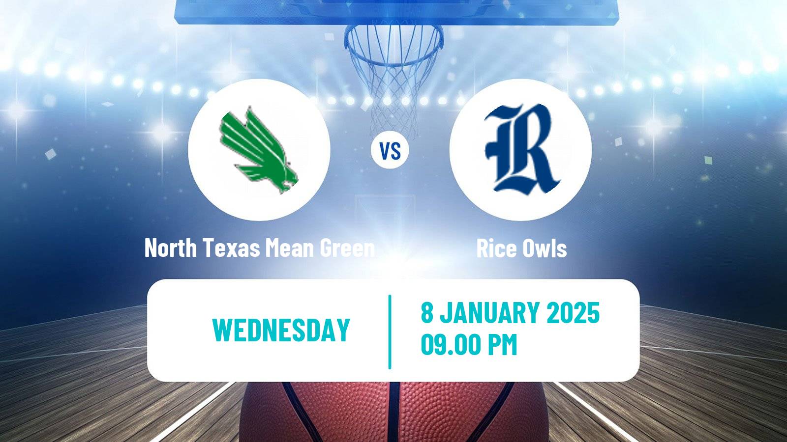 Basketball NCAA College Basketball North Texas Mean Green - Rice Owls