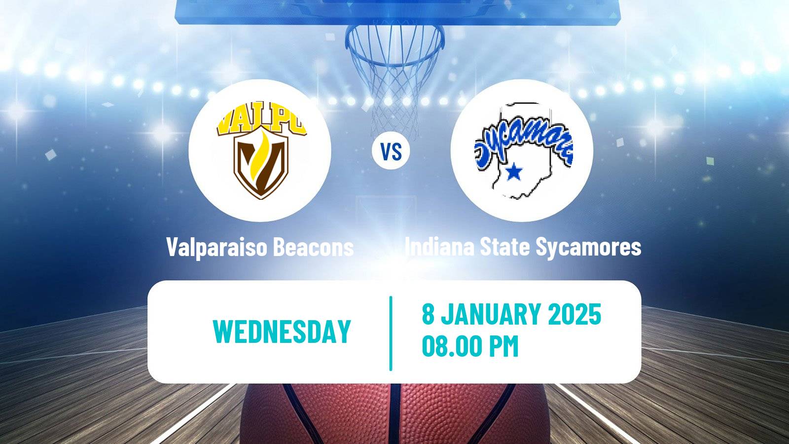 Basketball NCAA College Basketball Valparaiso Beacons - Indiana State Sycamores