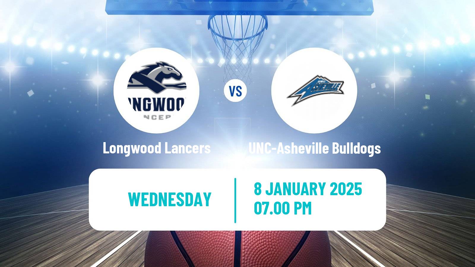 Basketball NCAA College Basketball Longwood Lancers - UNC-Asheville Bulldogs