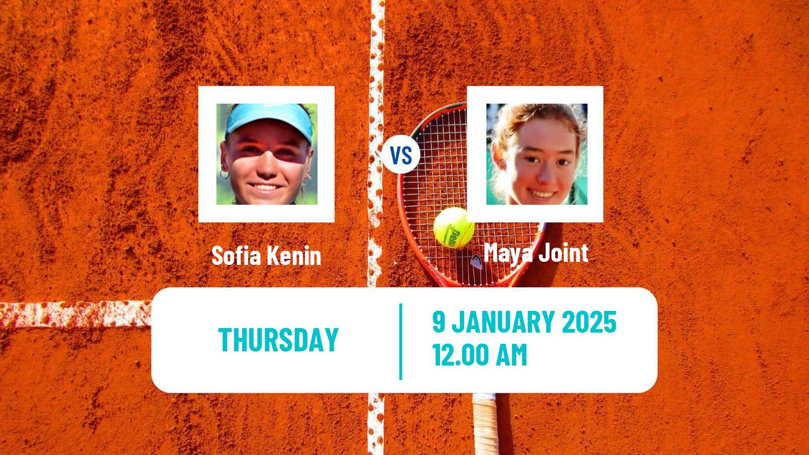 Tennis WTA Hobart Sofia Kenin - Maya Joint