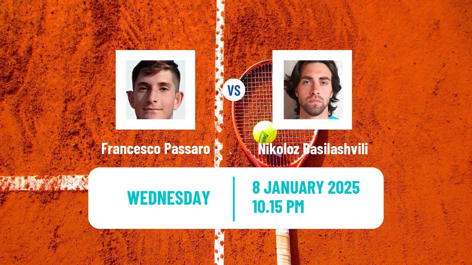 Tennis ATP Australian Open Francesco Passaro - Nikoloz Basilashvili