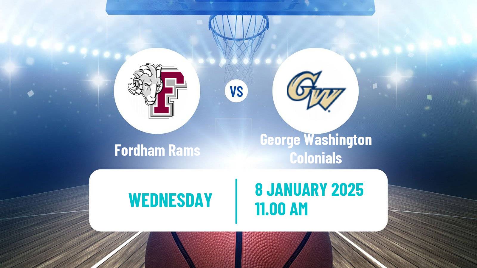 Basketball NCAA College Basketball Women Fordham Rams - George Washington Colonials