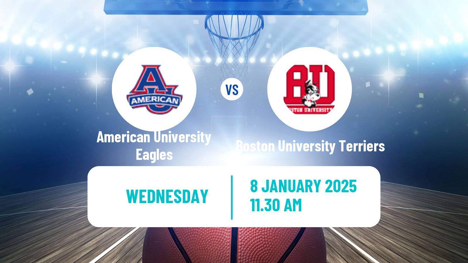 Basketball NCAA College Basketball Women American University Eagles - Boston University Terriers