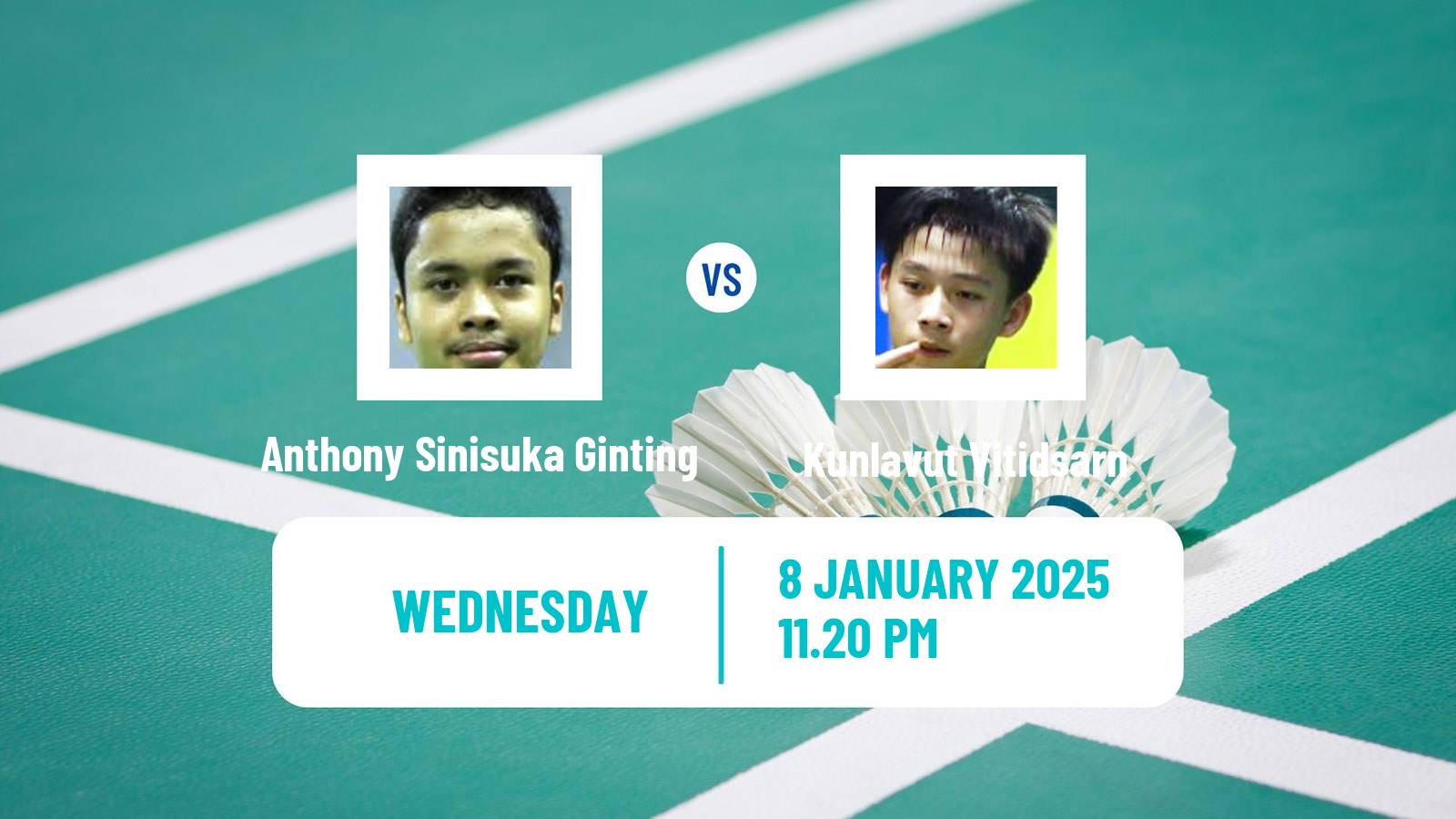 Badminton BWF World Tour Malaysia Open Men Anthony Sinisuka Ginting - Kunlavut Vitidsarn