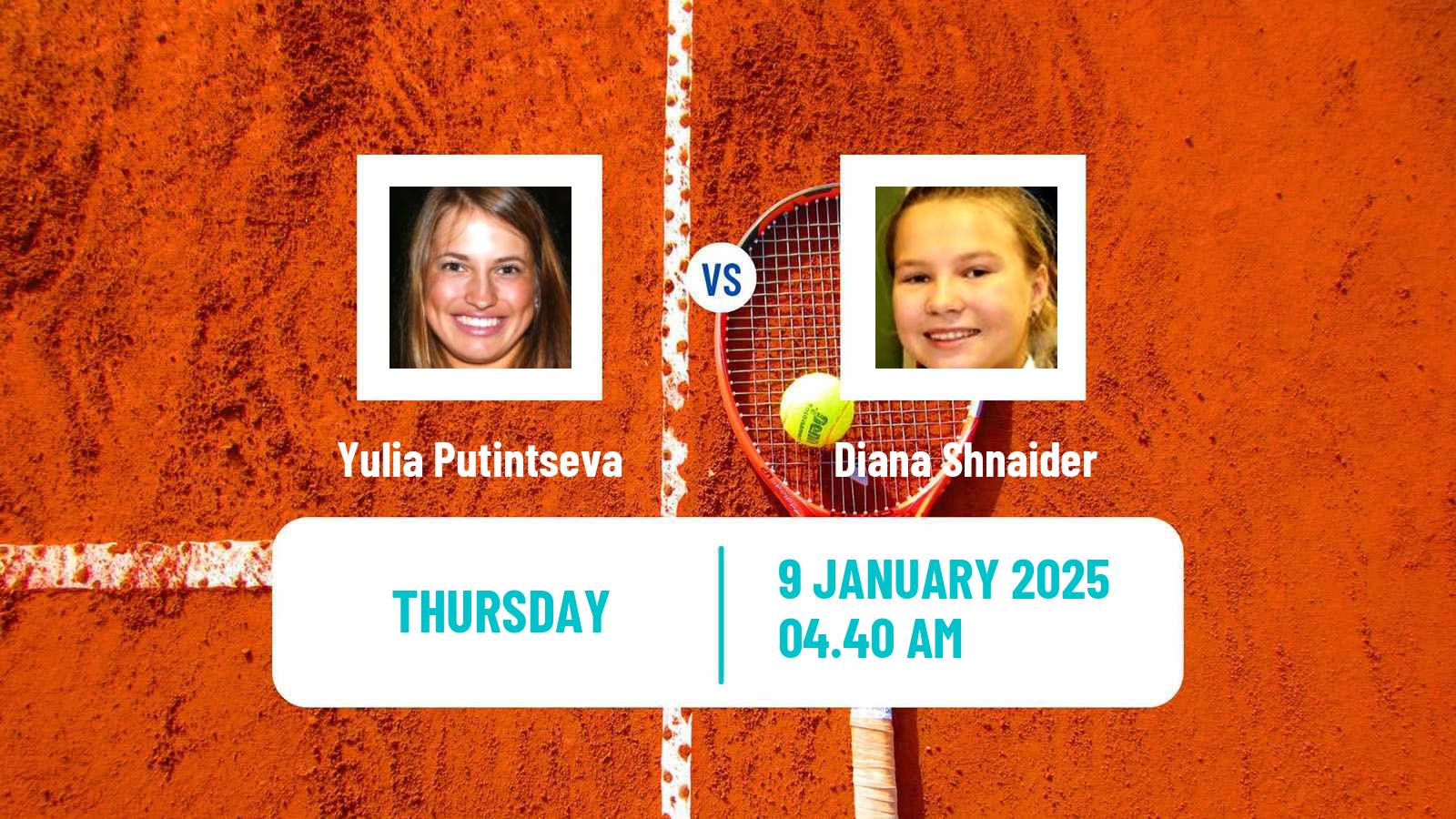 Tennis WTA Adelaide Yulia Putintseva - Diana Shnaider