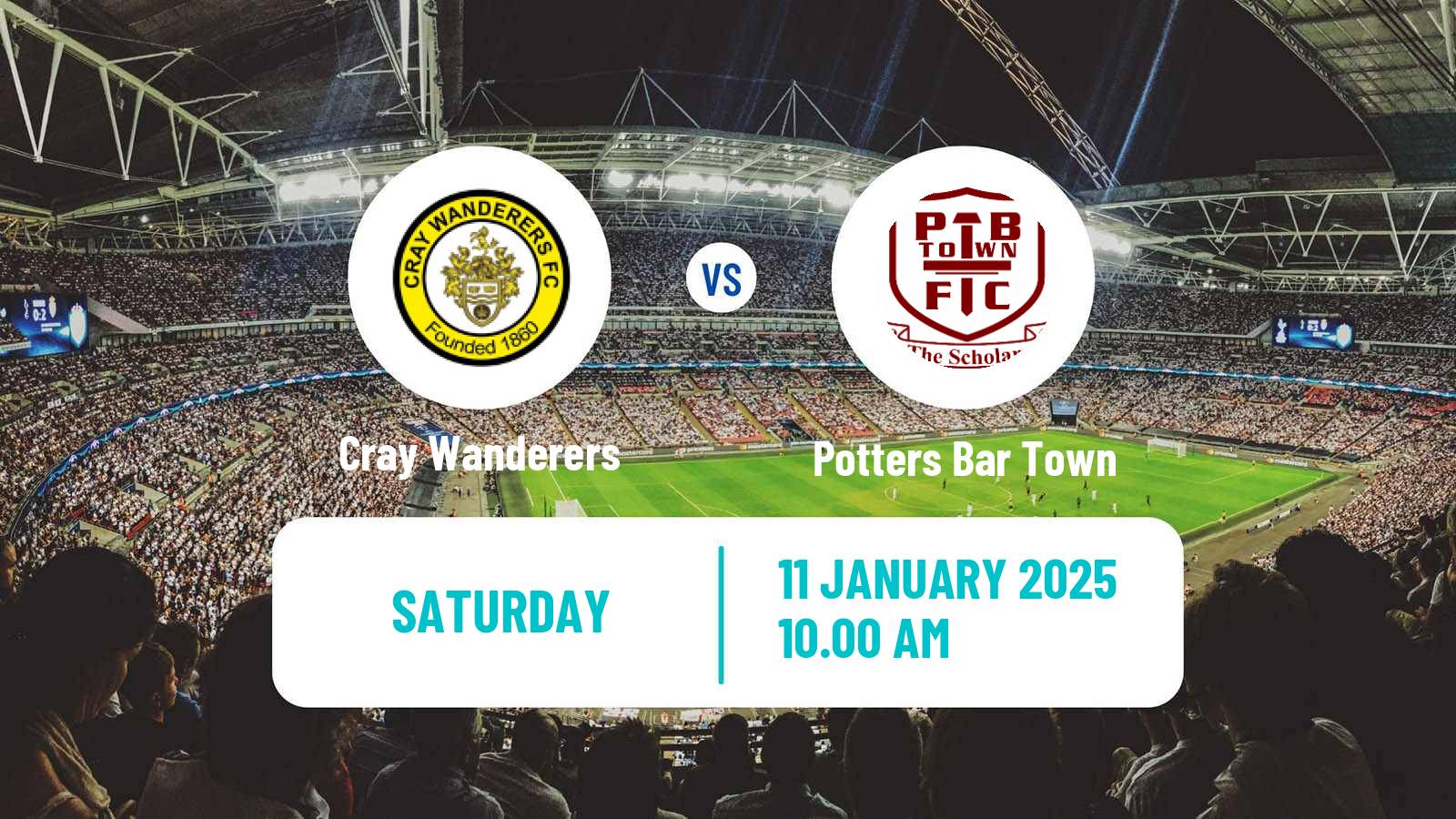 Soccer English Isthmian League Premier Division Cray Wanderers - Potters Bar Town