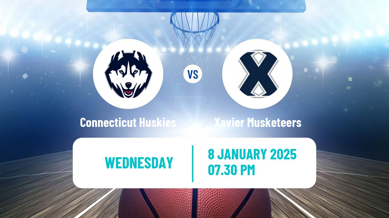 Basketball NCAA College Basketball Women Connecticut Huskies - Xavier Musketeers