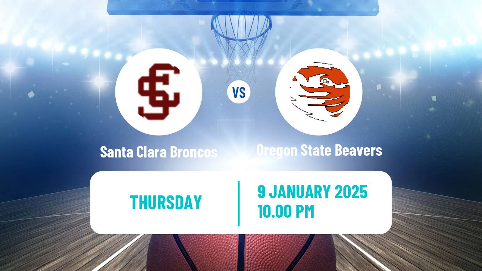 Basketball NCAA College Basketball Santa Clara Broncos - Oregon State Beavers