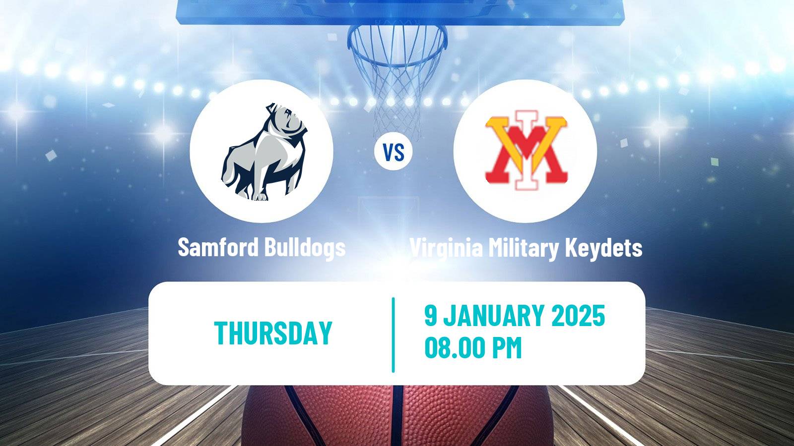 Basketball NCAA College Basketball Samford Bulldogs - Virginia Military Keydets