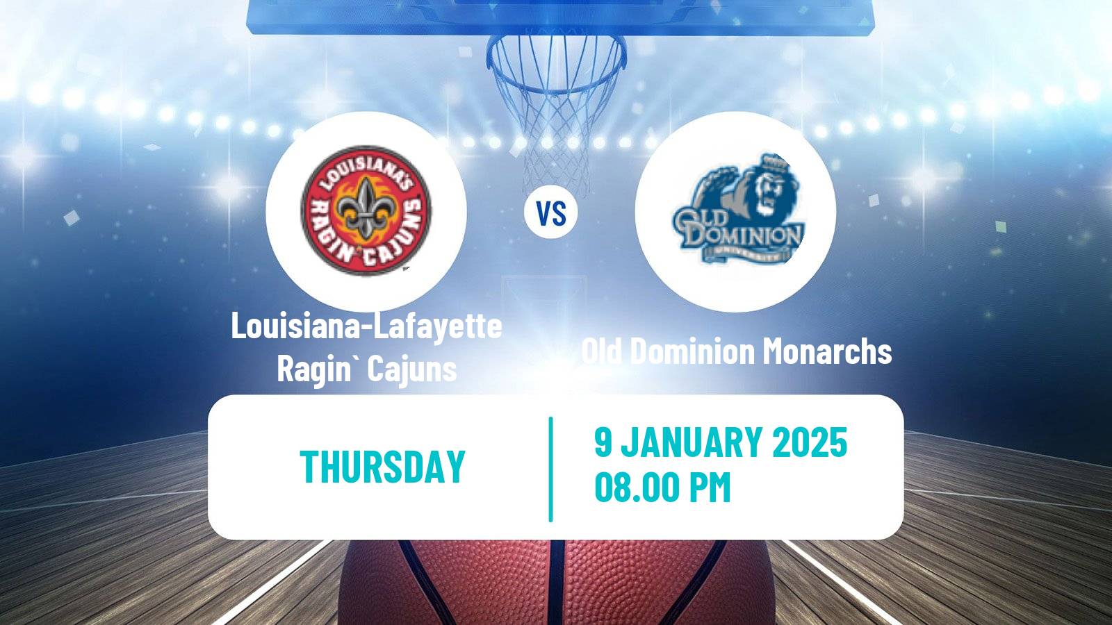 Basketball NCAA College Basketball Louisiana-Lafayette Ragin` Cajuns - Old Dominion Monarchs