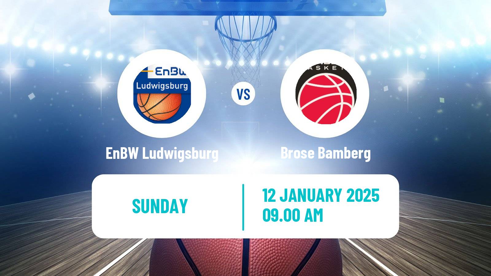 Basketball German BBL EnBW Ludwigsburg - Brose Bamberg