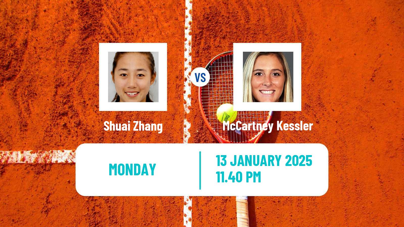 Tennis WTA Australian Open Shuai Zhang - McCartney Kessler