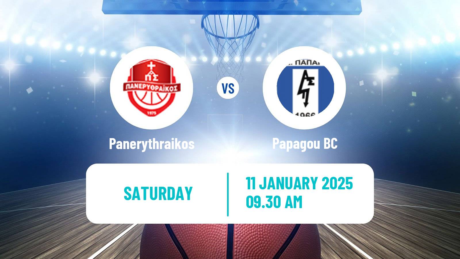 Basketball Greek Elite League Basketball Panerythraikos - Papagou