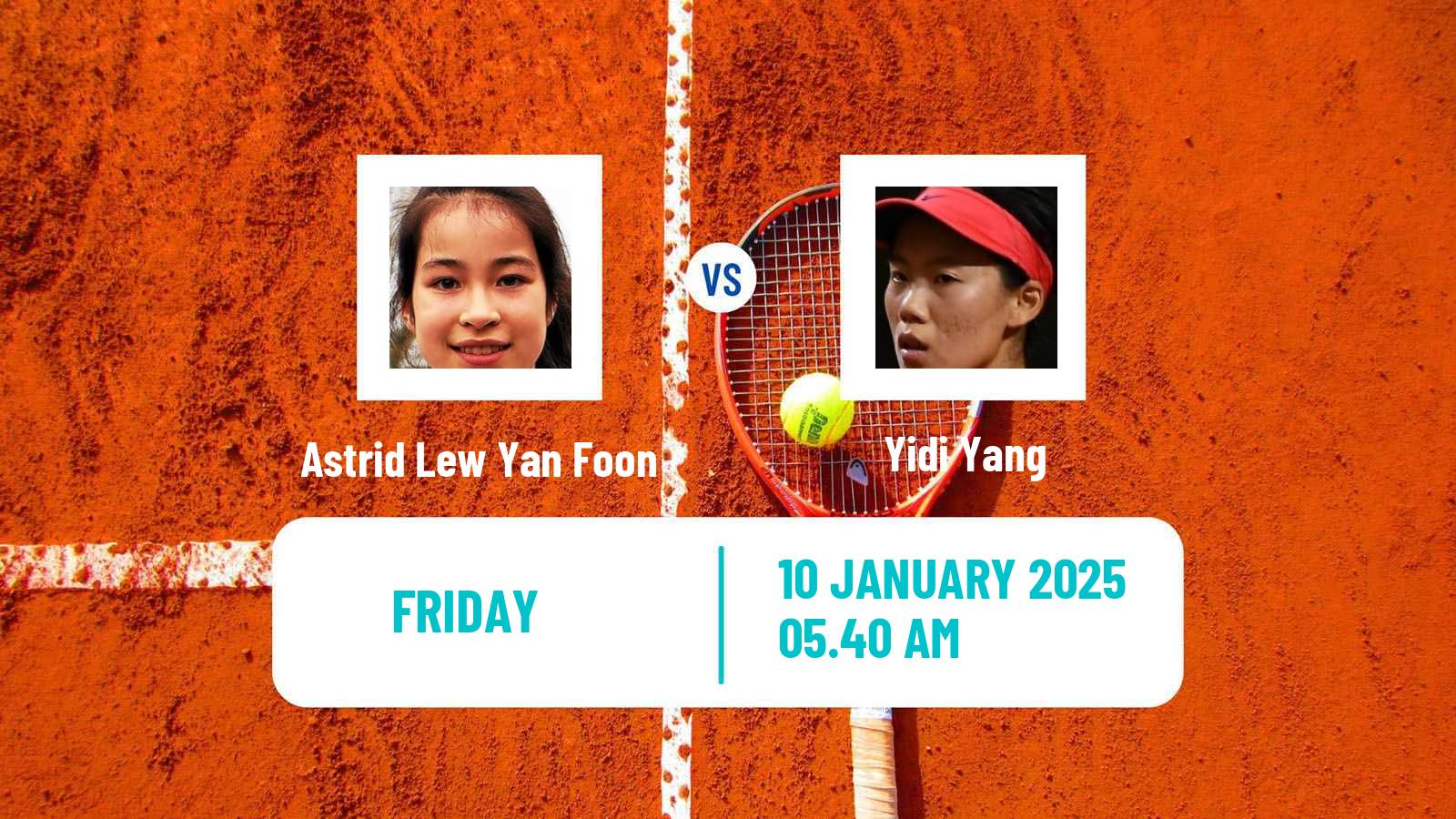 Tennis ITF W15 Monastir Women Astrid Lew Yan Foon - Yidi Yang