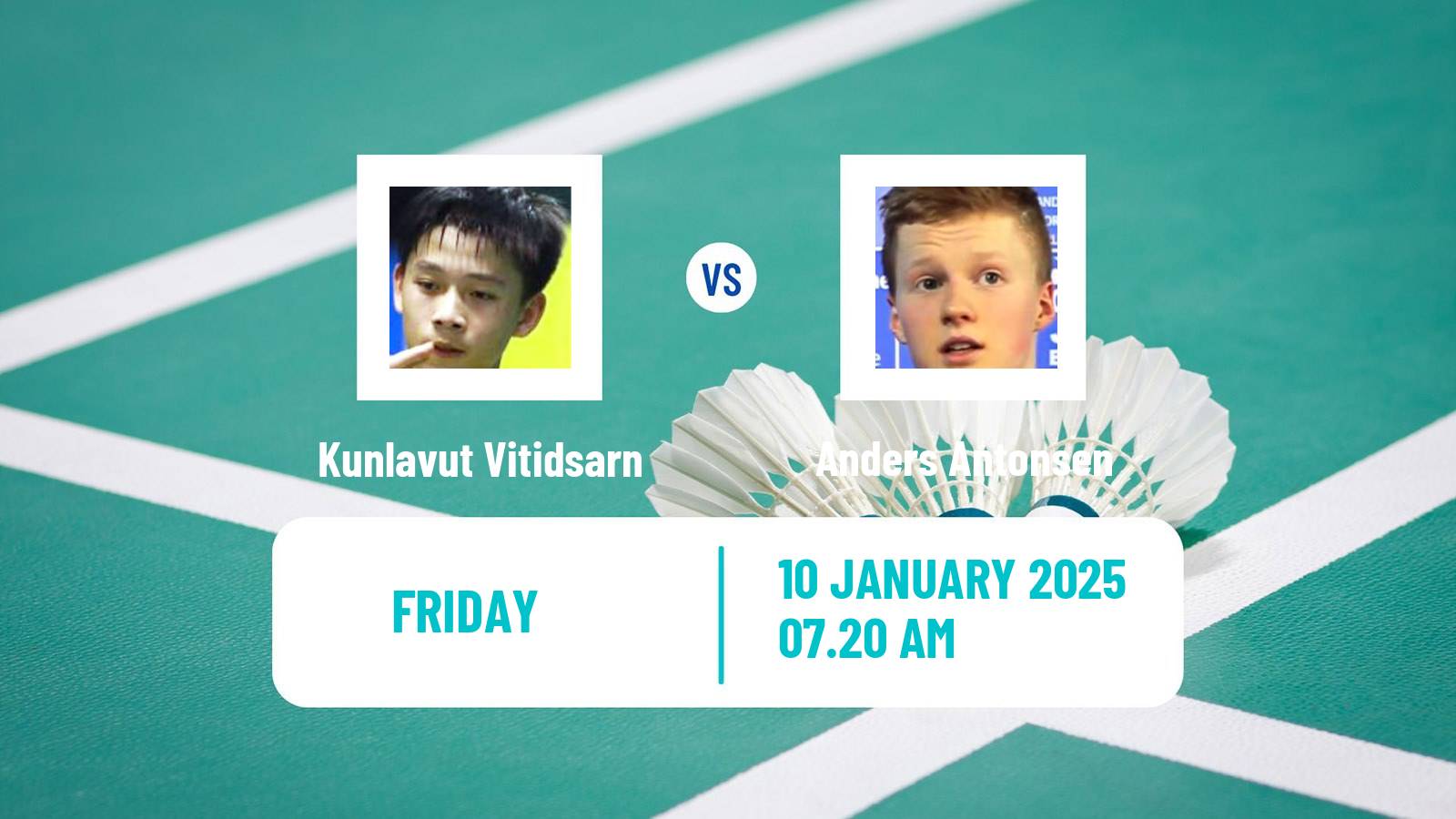 Badminton BWF World Tour Malaysia Open Men Kunlavut Vitidsarn - Anders Antonsen