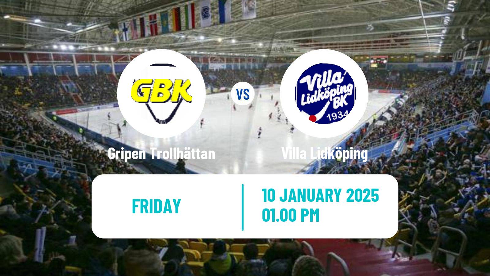 Bandy Swedish Elitserien Bandy Gripen Trollhättan - Villa Lidköping