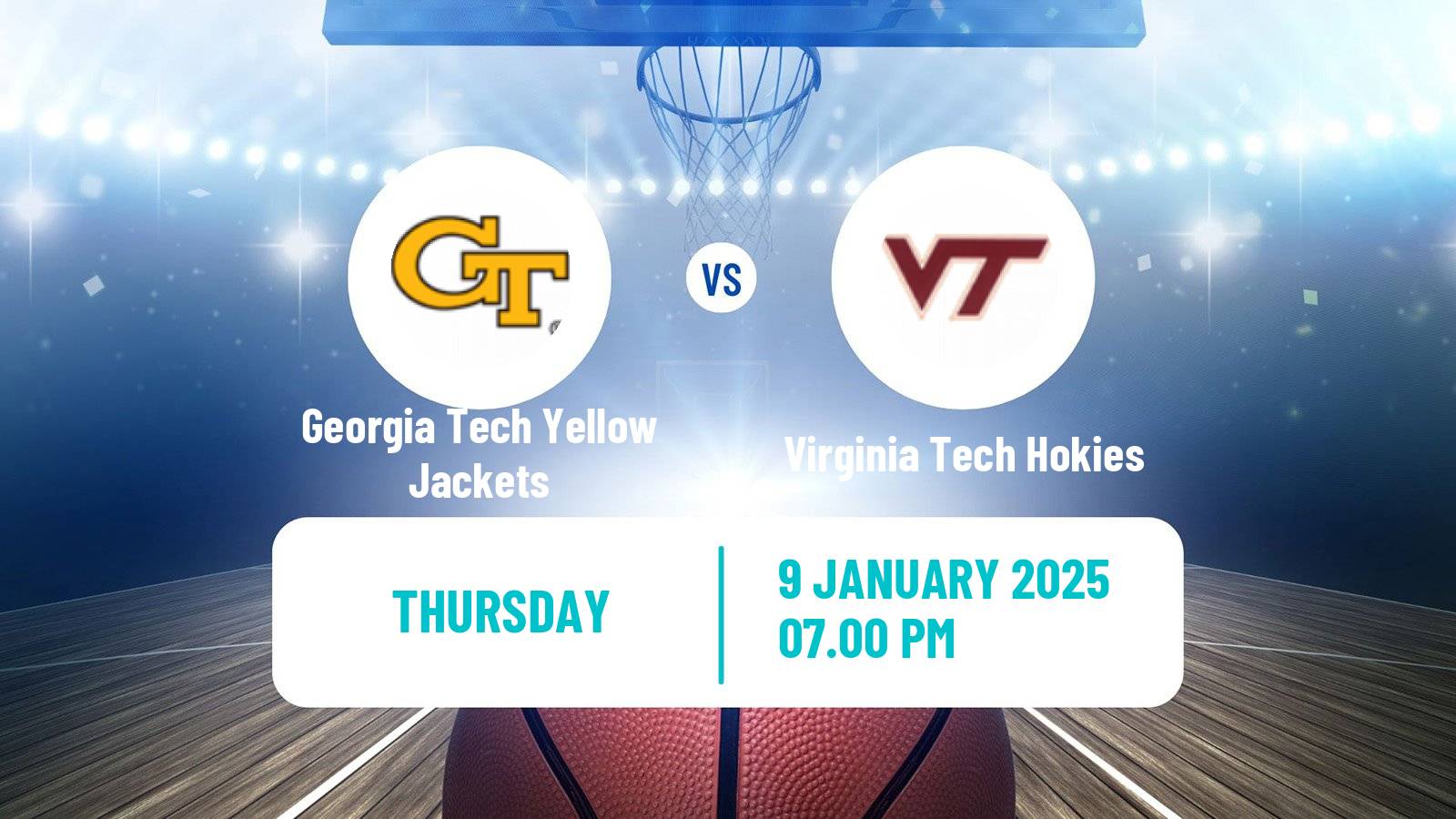 Basketball NCAA College Basketball Women Georgia Tech Yellow Jackets - Virginia Tech Hokies