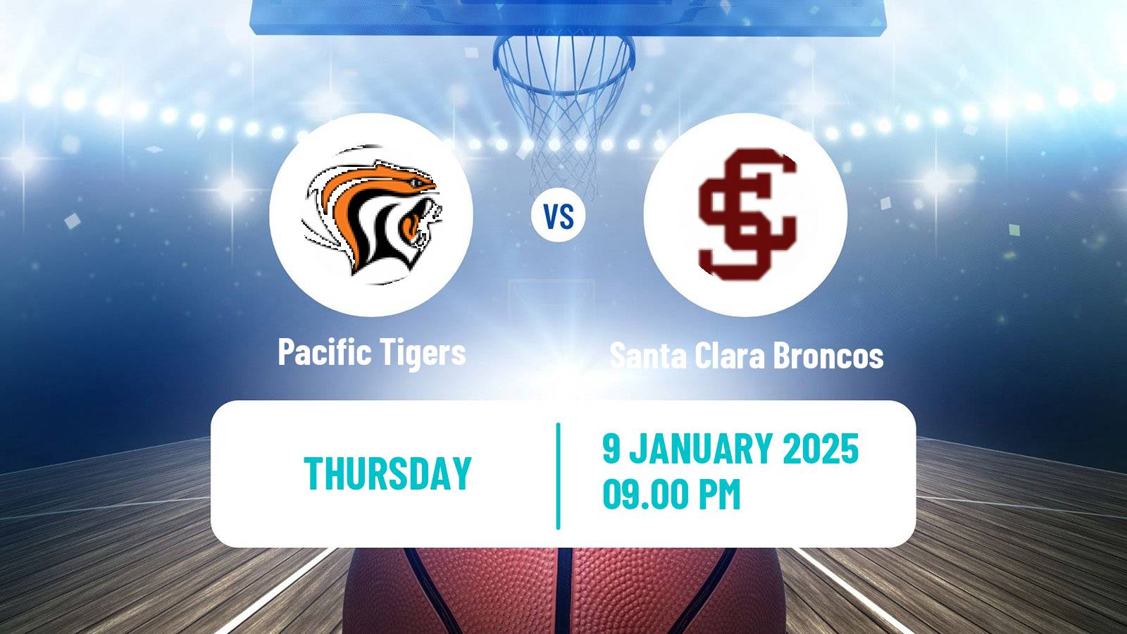 Basketball NCAA College Basketball Women Pacific Tigers - Santa Clara Broncos