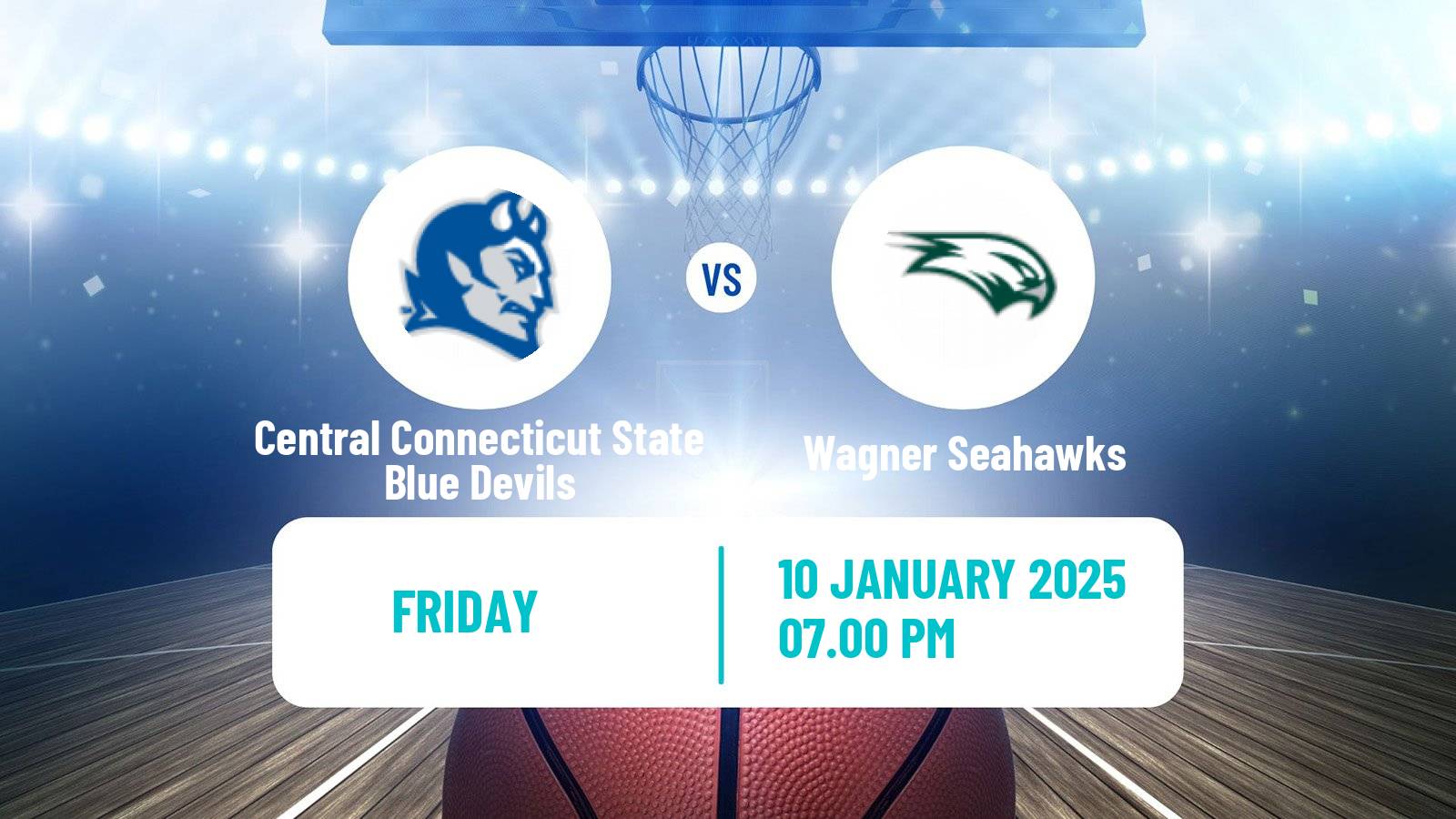 Basketball NCAA College Basketball Central Connecticut State Blue Devils - Wagner Seahawks