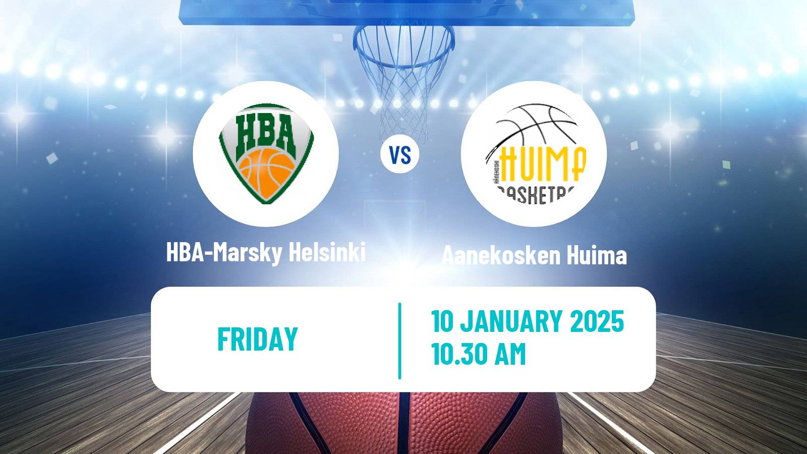 Basketball Finnish I Divisioona A Basketball HBA-Marsky Helsinki - Aanekosken Huima