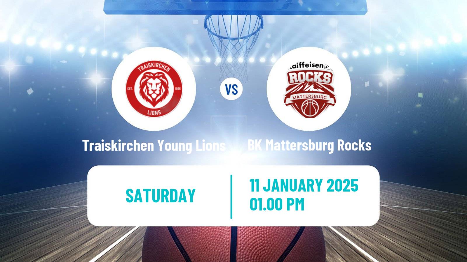 Basketball Austrian Zweite Liga Basketball Traiskirchen Young Lions - BK Mattersburg Rocks