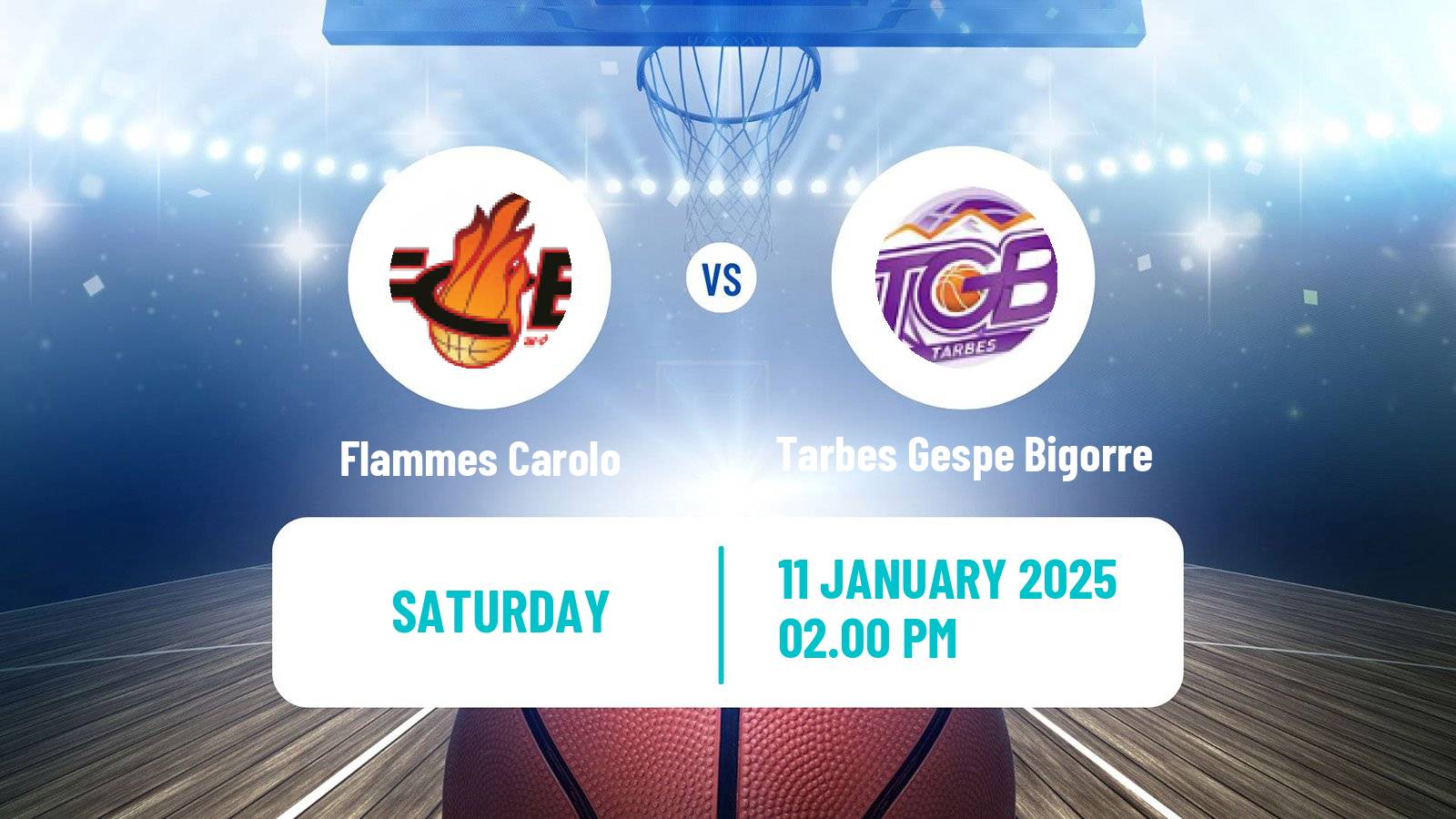 Basketball French LFB Flammes Carolo - Tarbes Gespe Bigorre