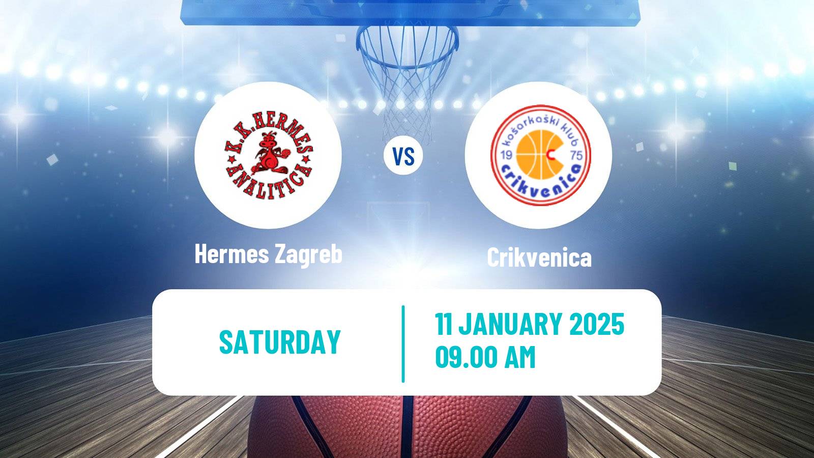 Basketball Croatian Prva Liga Basketball Hermes Zagreb - Crikvenica