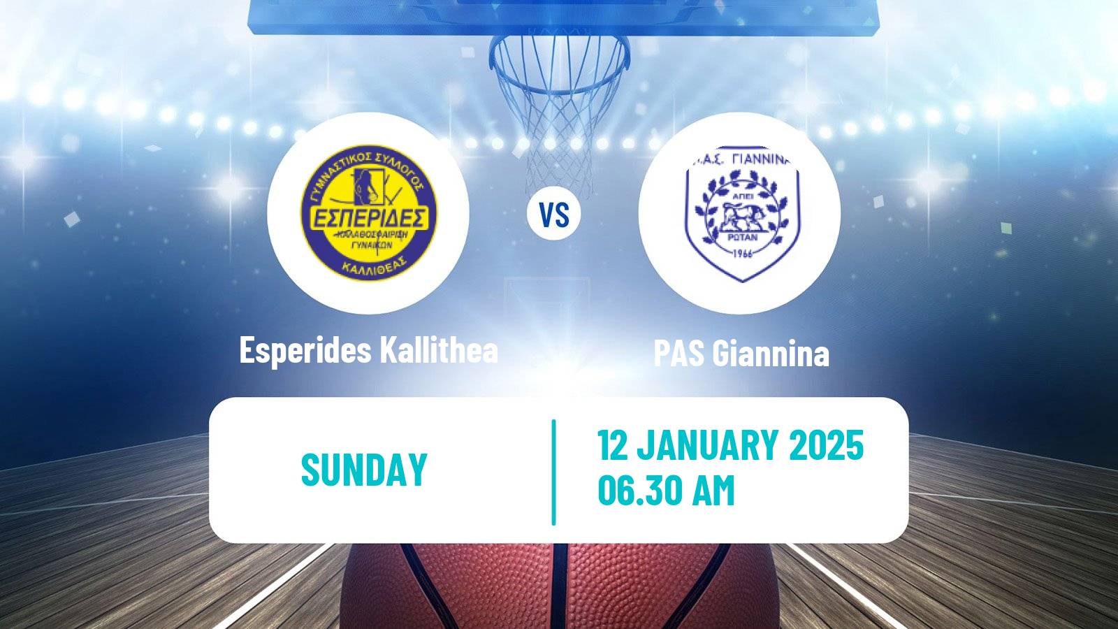 Basketball Greek Basket League A1 Women Esperides Kallithea - PAS Giannina