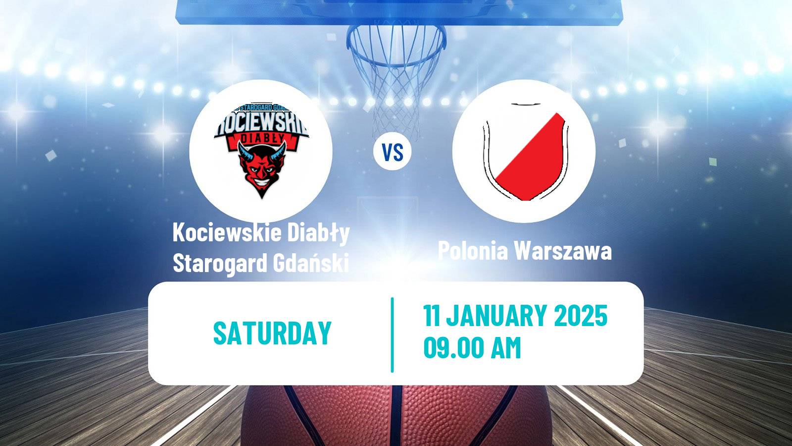 Basketball Polish 1 Liga Basketball Kociewskie Diabły Starogard Gdański - Polonia Warszawa