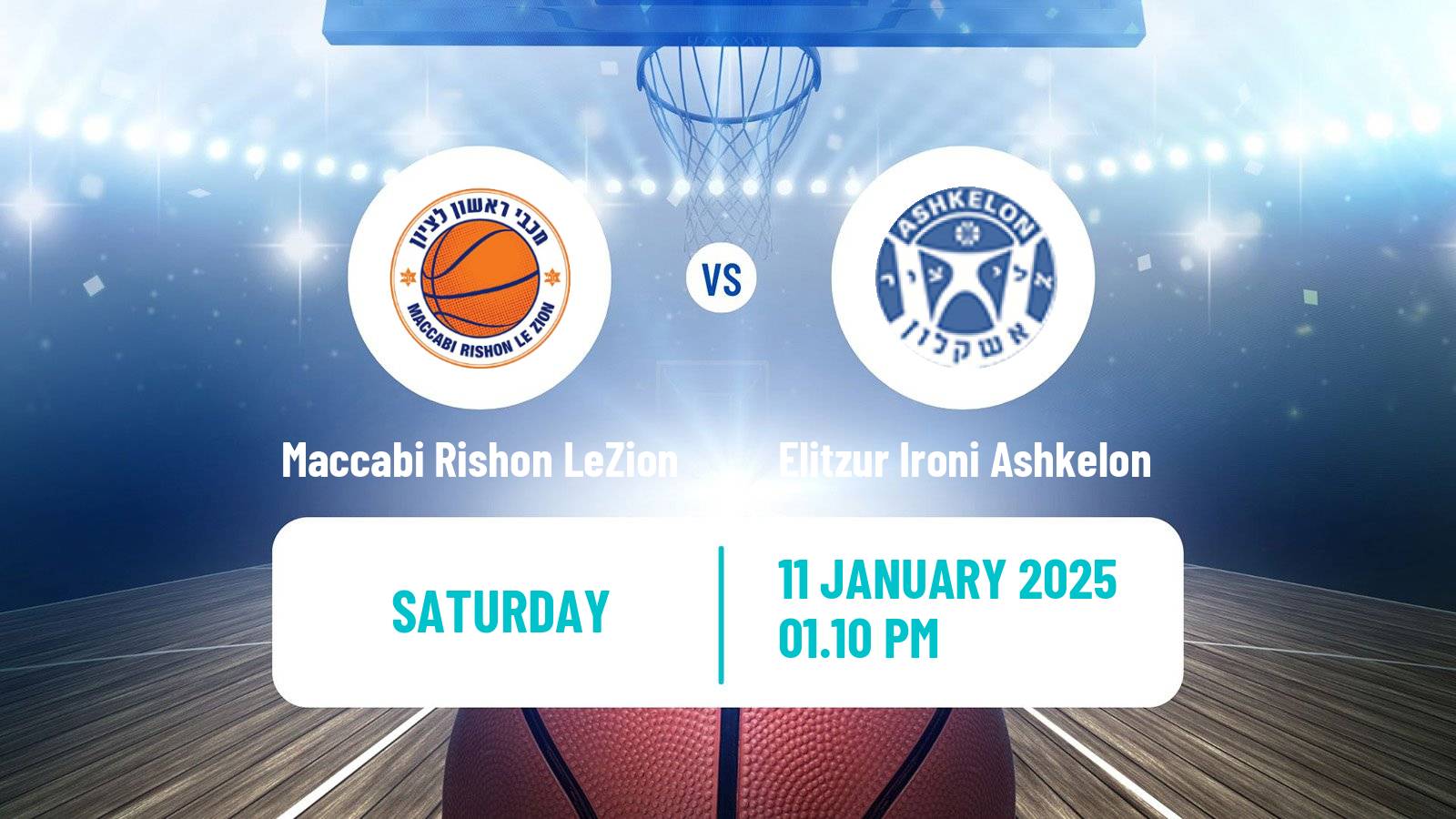 Basketball Israeli Liga Leumit Basketball Maccabi Rishon LeZion - Elitzur Ironi Ashkelon