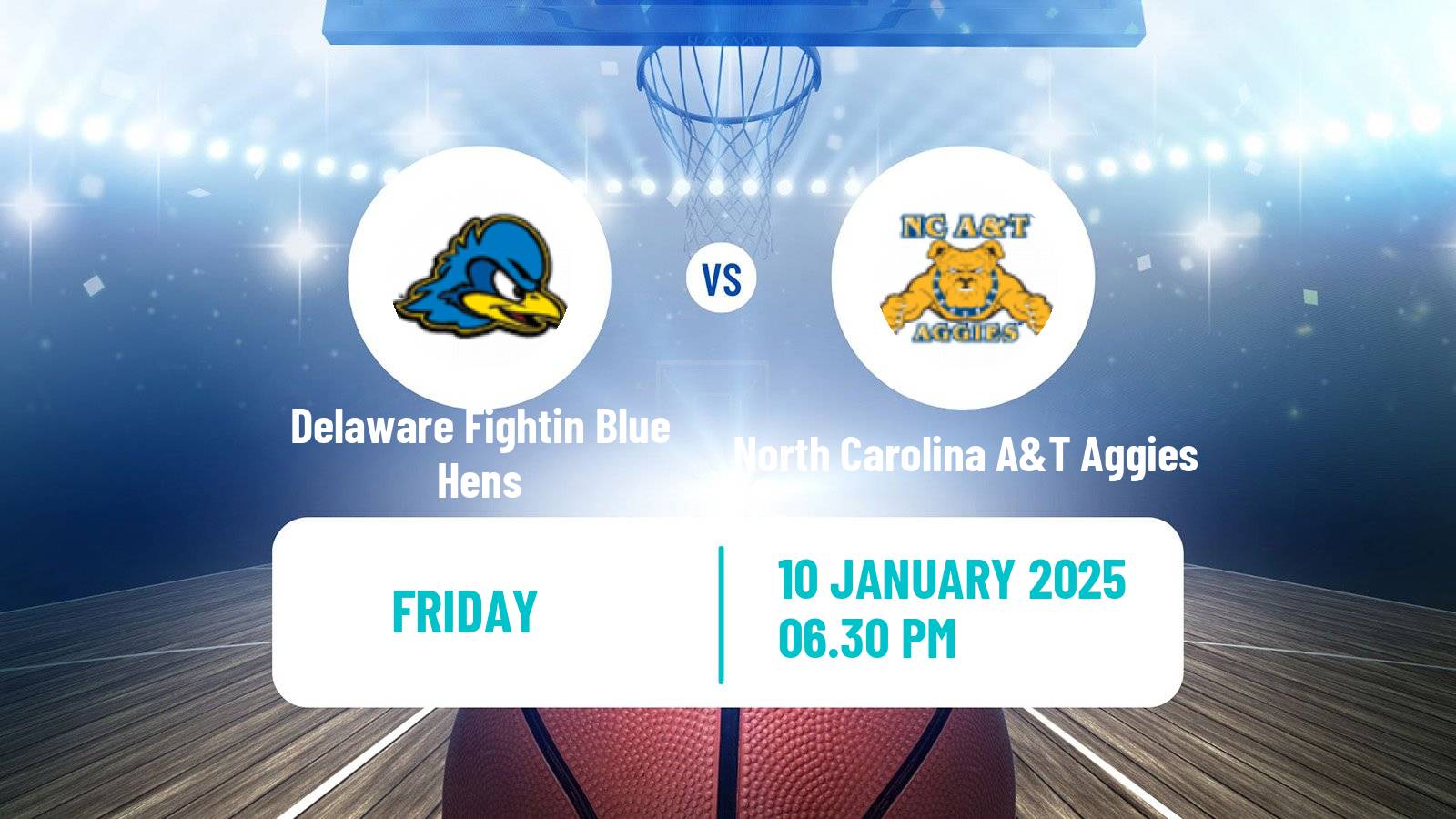 Basketball NCAA College Basketball Women Delaware Fightin Blue Hens - North Carolina A&T Aggies