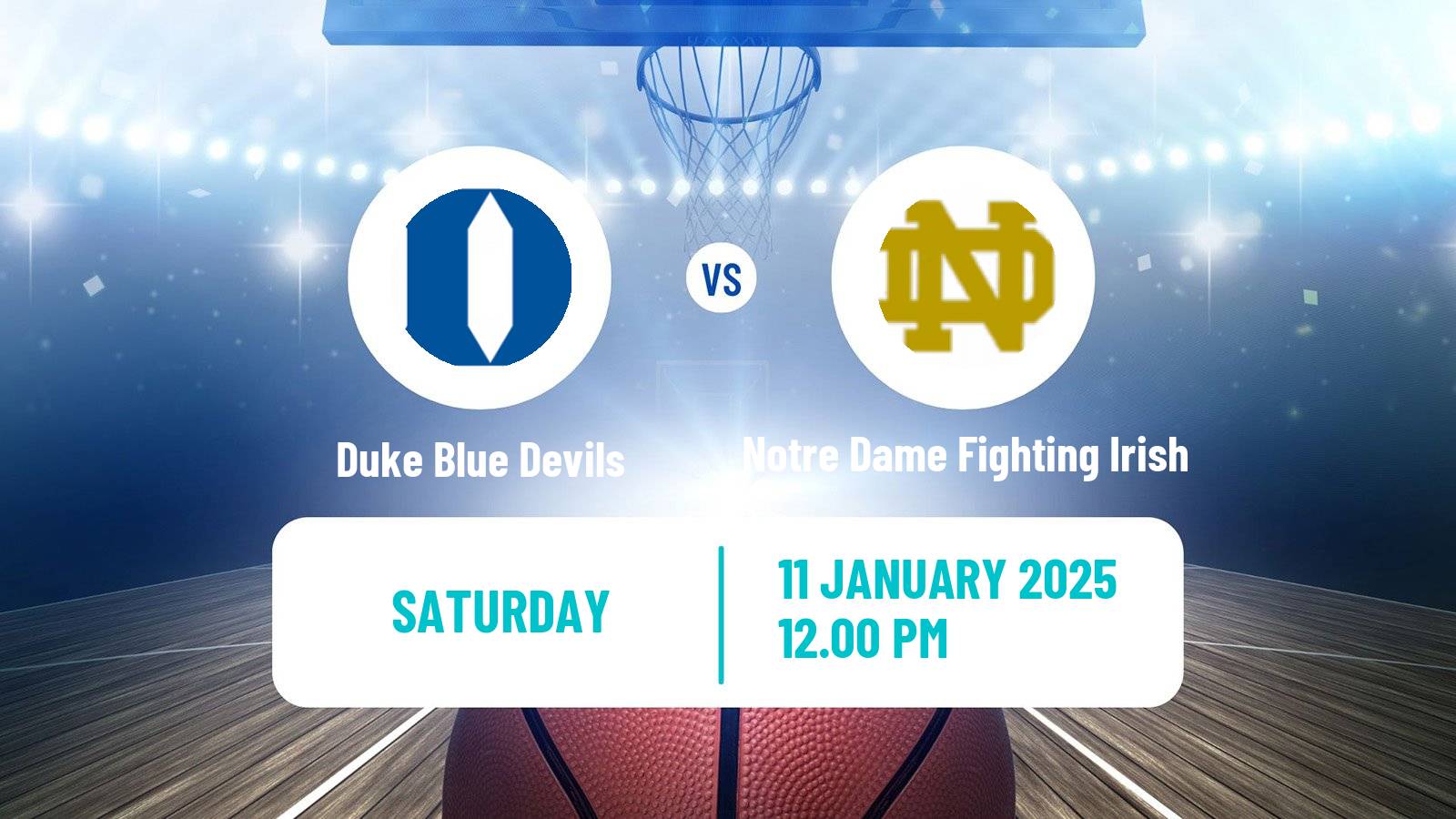 Basketball NCAA College Basketball Duke Blue Devils - Notre Dame Fighting Irish