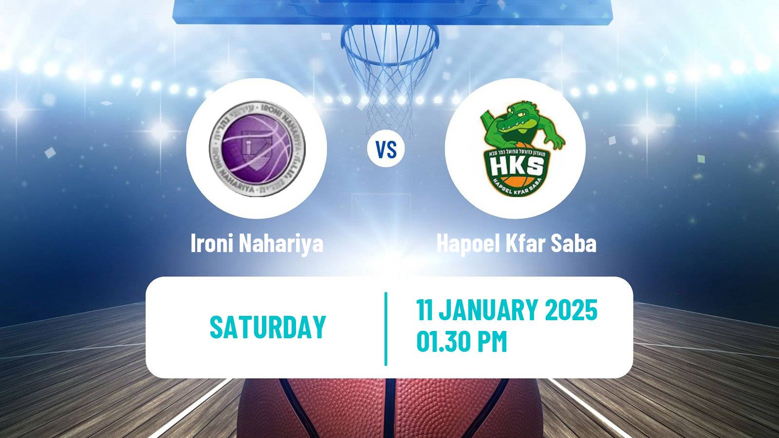 Basketball Israeli Liga Leumit Basketball Ironi Nahariya - Hapoel Kfar Saba