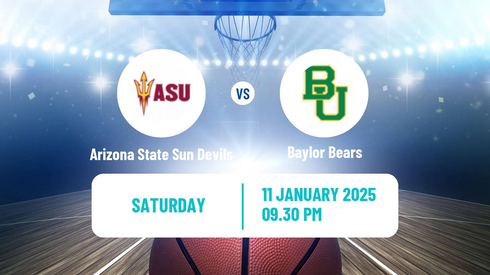 Basketball NCAA College Basketball Arizona State Sun Devils - Baylor Bears