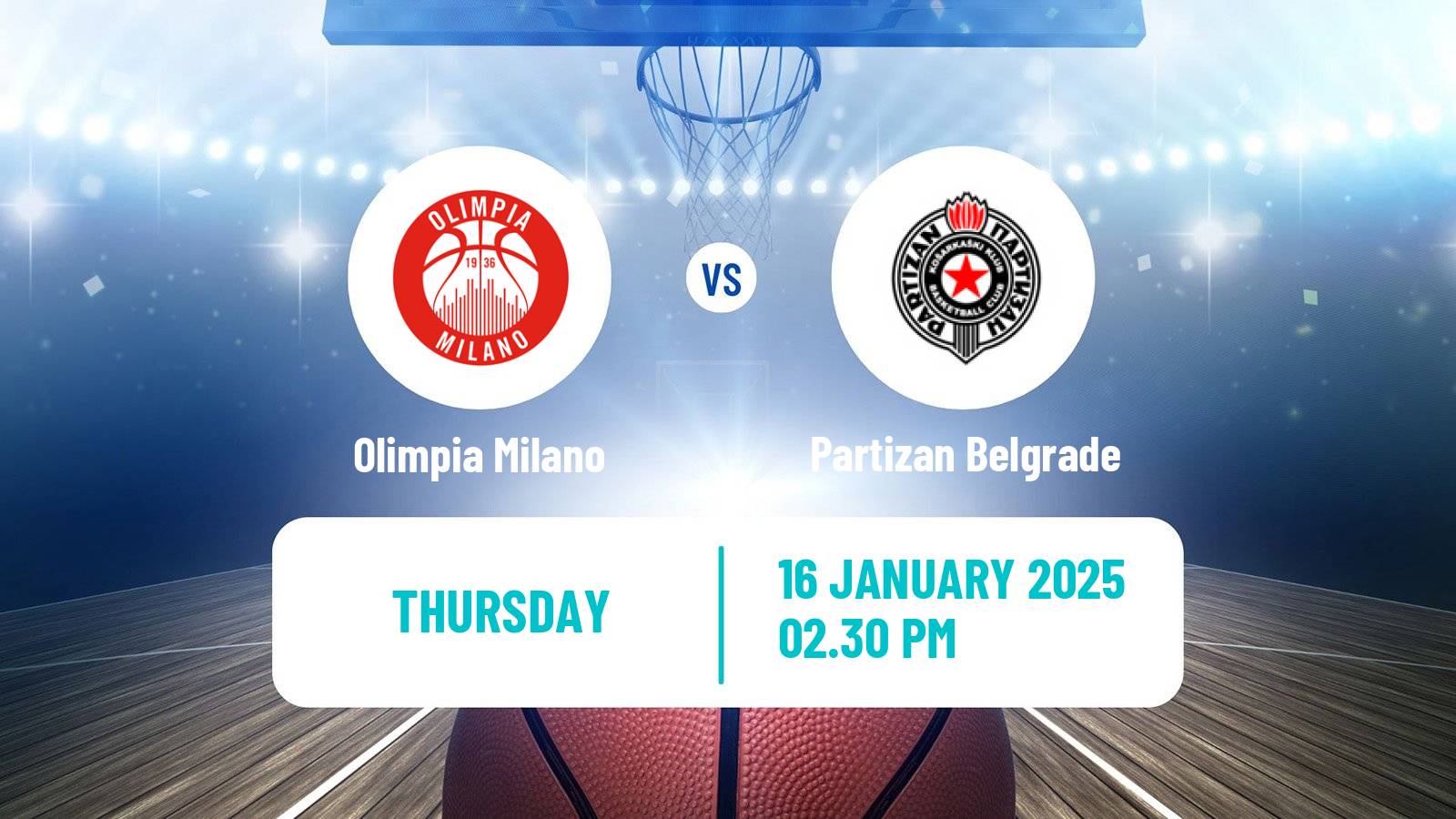 Basketball Euroleague Olimpia Milano - Partizan Belgrade