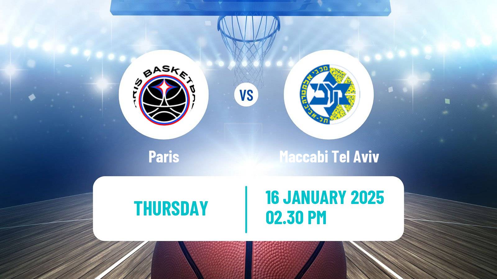 Basketball Euroleague Paris - Maccabi Tel Aviv