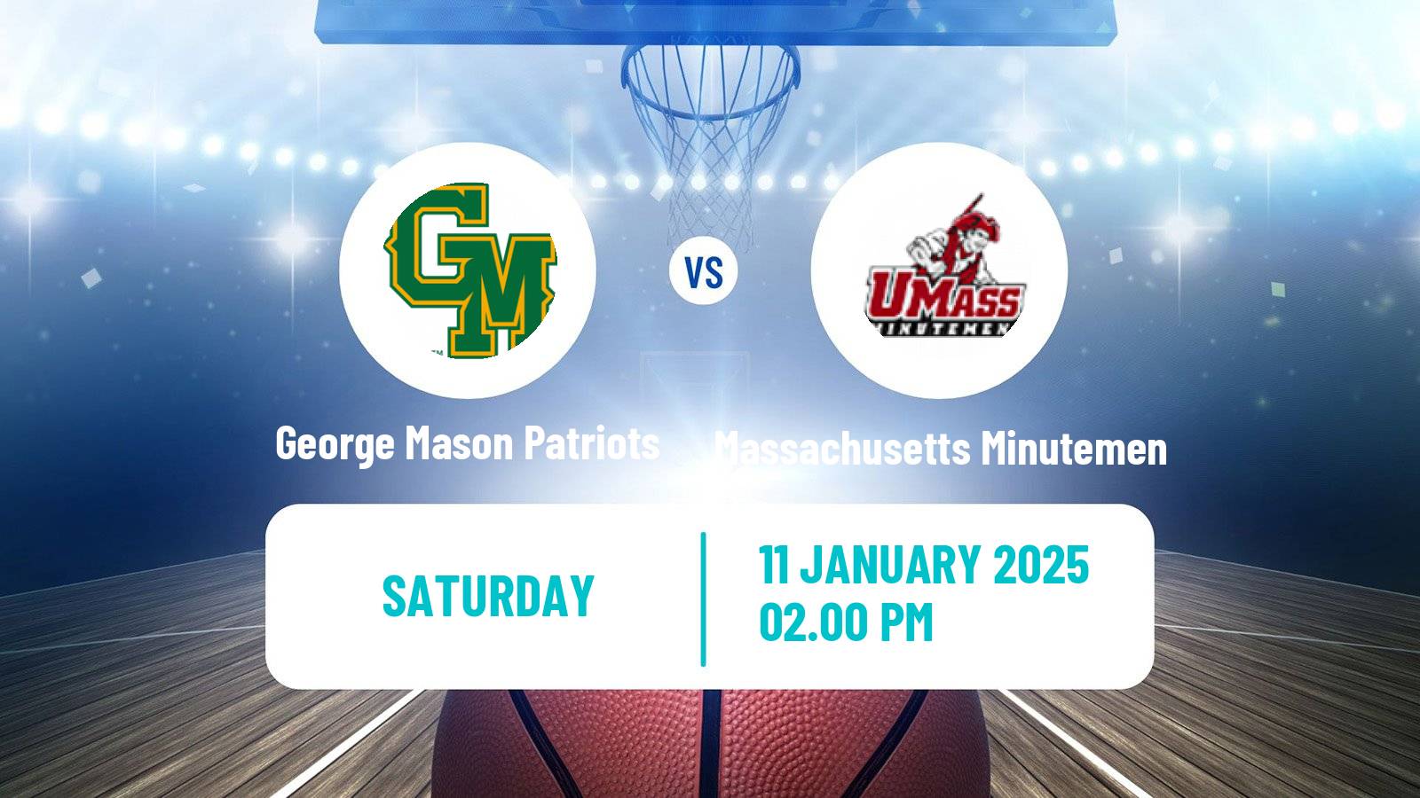 Basketball NCAA College Basketball George Mason Patriots - Massachusetts Minutemen