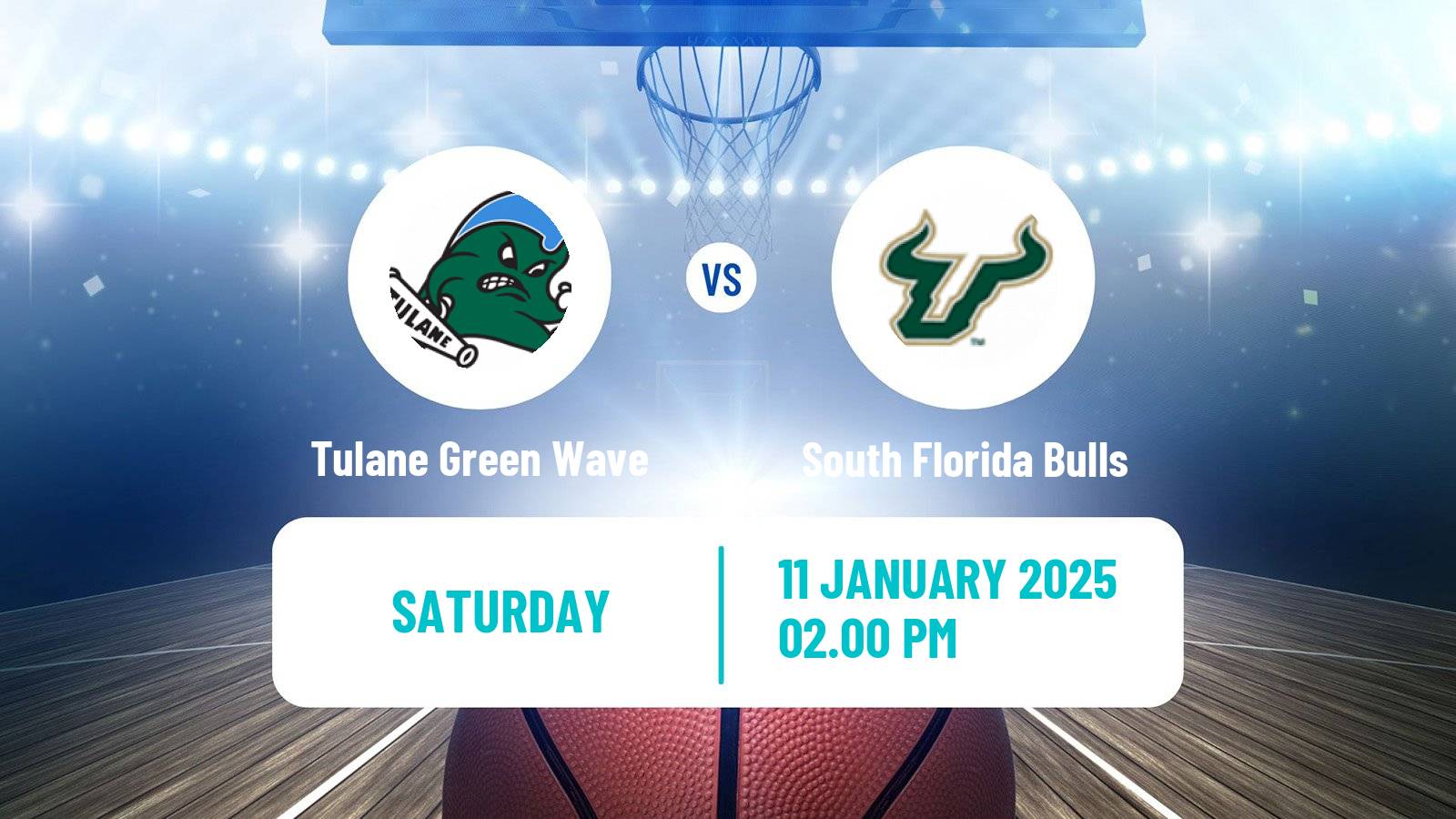 Basketball NCAA College Basketball Tulane Green Wave - South Florida Bulls