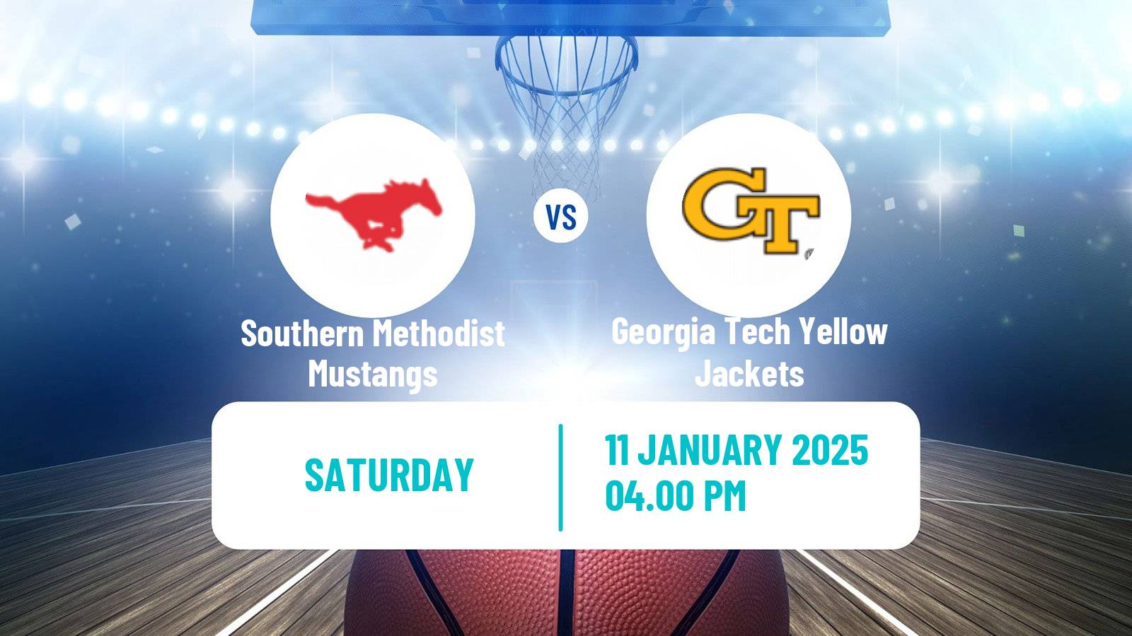 Basketball NCAA College Basketball Southern Methodist Mustangs - Georgia Tech Yellow Jackets