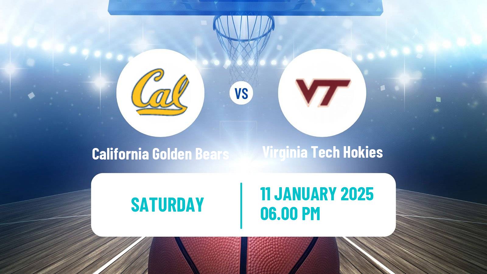 Basketball NCAA College Basketball California Golden Bears - Virginia Tech Hokies