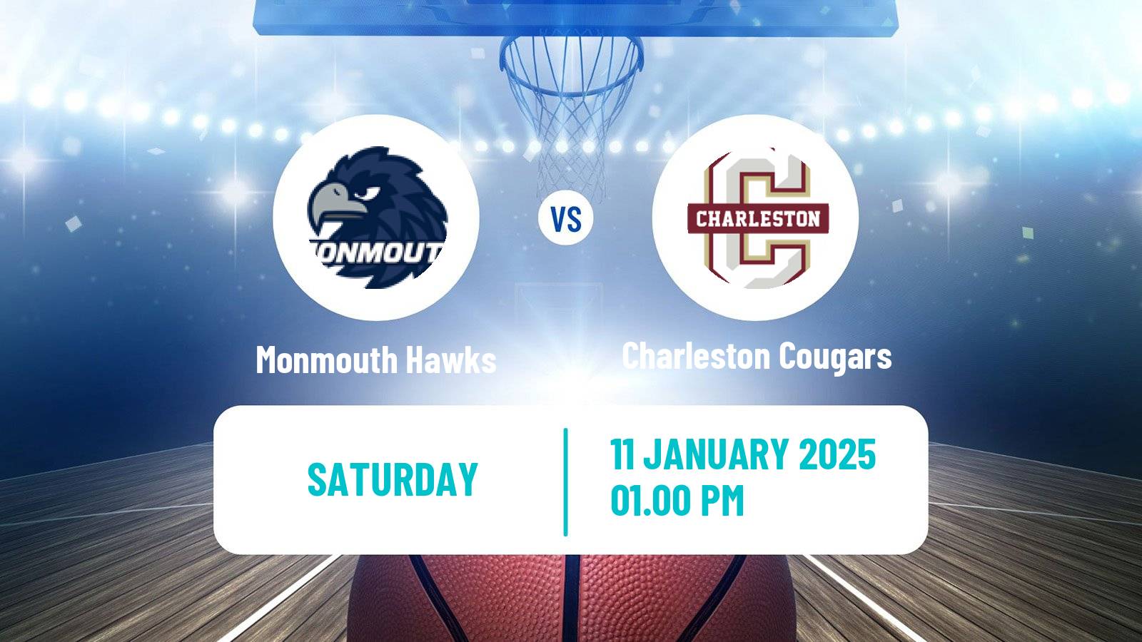 Basketball NCAA College Basketball Monmouth Hawks - Charleston Cougars