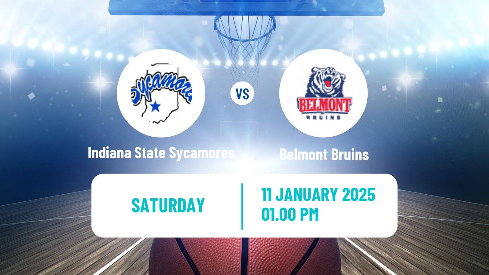 Basketball NCAA College Basketball Indiana State Sycamores - Belmont Bruins