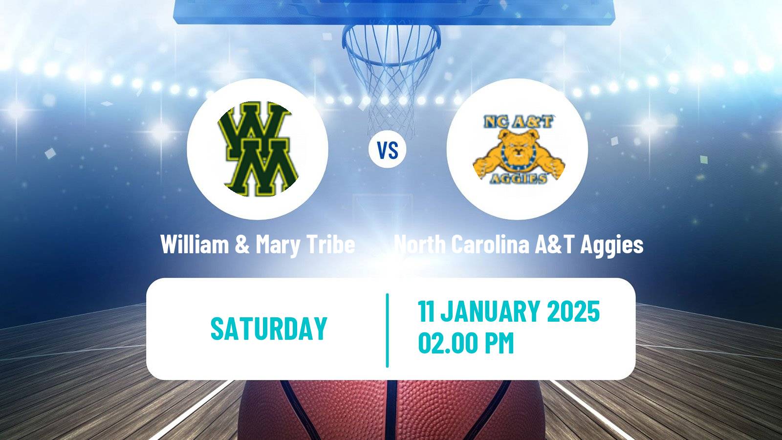 Basketball NCAA College Basketball William & Mary Tribe - North Carolina A&T Aggies